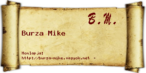 Burza Mike névjegykártya